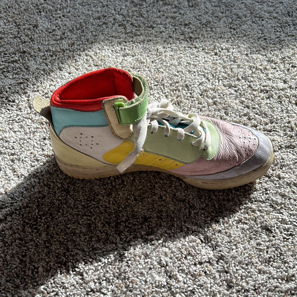 Adidas multi color 80s high top sneakers sz 8.5 - Picture 3 of 5